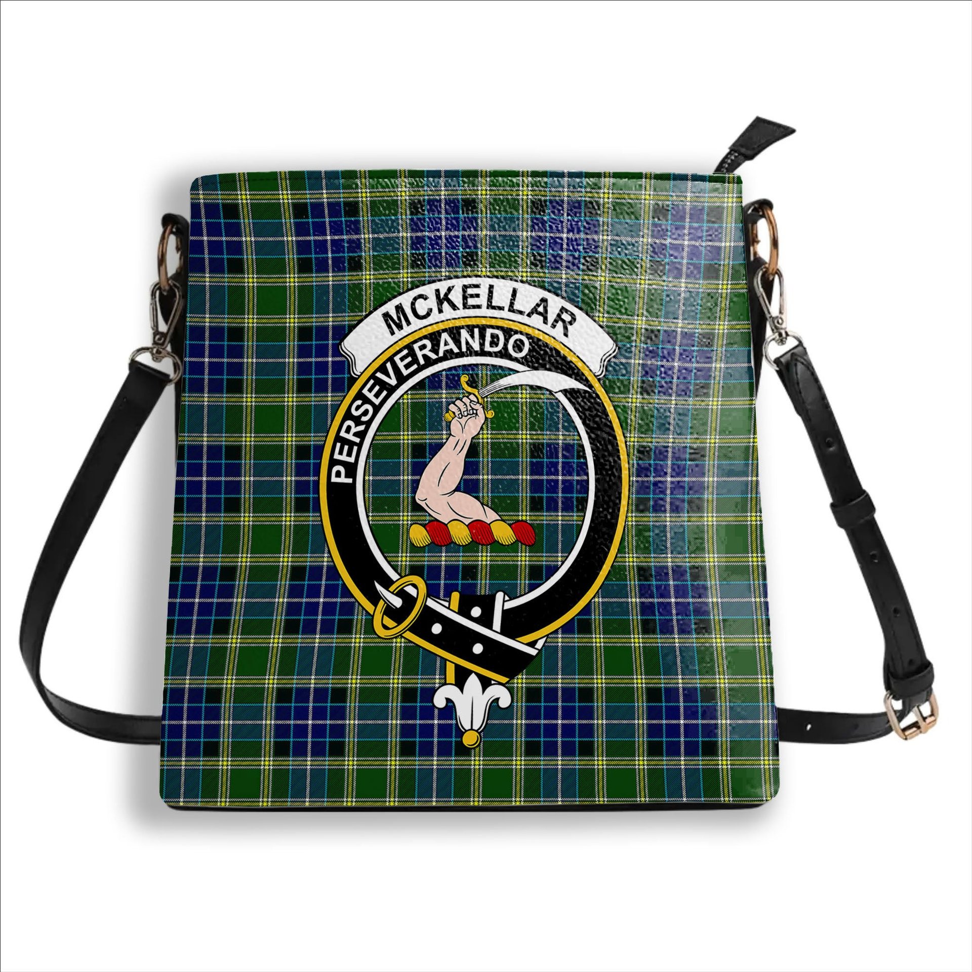 ScotsTee Shop Scottish McKellar Ancient Crest Tartan Bucket Bag Ladies Shoulder Bag Midi