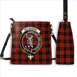 ScotsTee Shop Scottish MacQueen Ancient Crest Tartan Bucket Bag Ladies Shoulder Bag Midi