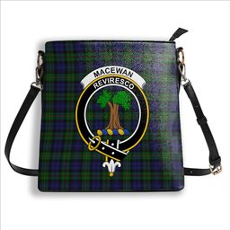 ScotsTee Shop Scottish MacEwen Clans Originaux Crest Tartan Bucket Bag Ladies Shoulder Bag Midi
