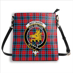 ScotsTee Shop Scottish MacTavish Modern Crest Tartan Bucket Bag Ladies Shoulder Bag Midi