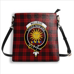 ScotsTee Shop Scottish McLeod of Raasay Crest Tartan Bucket Bag Ladies Shoulder Bag Midi