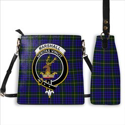 ScotsTee Shop Scottish Marshall of Keith Crest Tartan Bucket Bag Ladies Shoulder Bag Midi
