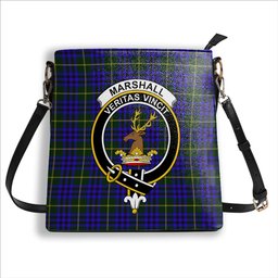 ScotsTee Shop Scottish Marshall of Keith Crest Tartan Bucket Bag Ladies Shoulder Bag Midi