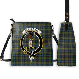 ScotsTee Shop Scottish McLellan Ancient Crest Tartan Bucket Bag Ladies Shoulder Bag Midi