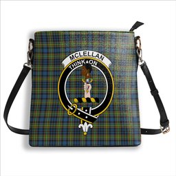ScotsTee Shop Scottish McLellan Ancient Crest Tartan Bucket Bag Ladies Shoulder Bag Midi