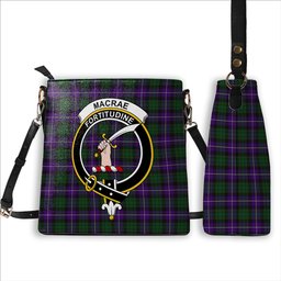 ScotsTee Shop Scottish MacRae Hunting 1 Crest Tartan Bucket Bag Ladies Shoulder Bag Midi