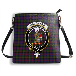 ScotsTee Shop Scottish McLennan Crest Tartan Bucket Bag Ladies Shoulder Bag Midi