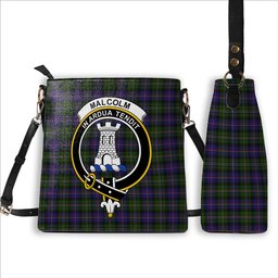 ScotsTee Shop Scottish Malcolm 1840 Crest Tartan Bucket Bag Ladies Shoulder Bag Midi