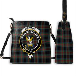 ScotsTee Shop Scottish Stewart Black Ancient Crest Tartan Bucket Bag Ladies Shoulder Bag Midi