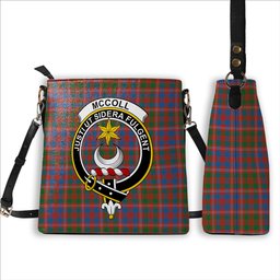 ScotsTee Shop Scottish McColl Hunting Ancient Crest Tartan Bucket Bag Ladies Shoulder Bag Midi
