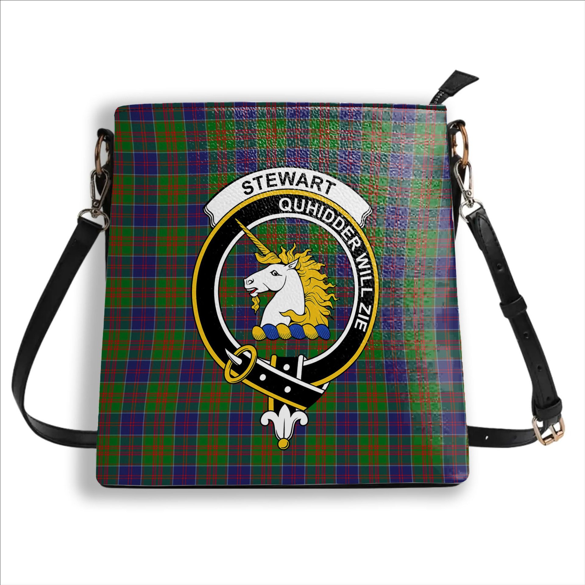 ScotsTee Shop Scottish Stewart of Appin Hunting Modern Crest Tartan Bucket Bag Ladies Shoulder Bag Midi