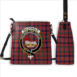 ScotsTee Shop Scottish MacDonald of Boisdale Modern Crest Tartan Bucket Bag Ladies Shoulder Bag Midi