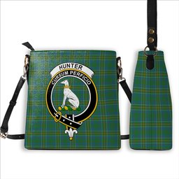 ScotsTee Shop Scottish Hunter of Hunterston Ancient Crest Tartan Bucket Bag Ladies Shoulder Bag Midi