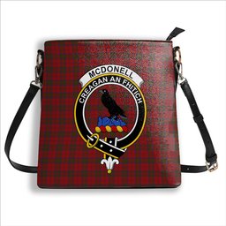 ScotsTee Shop Scottish McDonell of Keppoch Crest Tartan Bucket Bag Ladies Shoulder Bag Midi