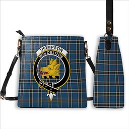 ScotsTee Shop Scottish Thompson Society Dress Blue Crest Tartan Bucket Bag Ladies Shoulder Bag Midi