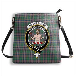 ScotsTee Shop Scottish MacFarlane Hunting Ancient Crest Tartan Bucket Bag Ladies Shoulder Bag Midi