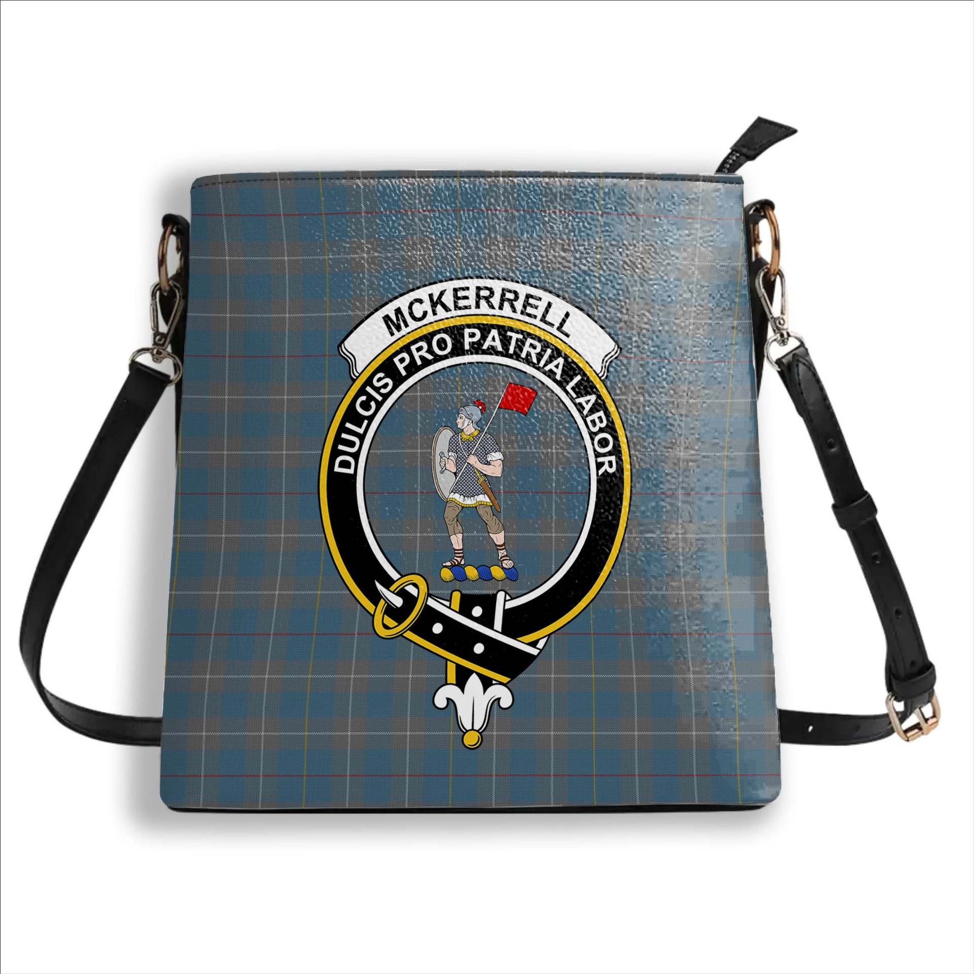 ScotsTee Shop Scottish McKerrell of Hillhouse Dress Crest Tartan Bucket Bag Ladies Shoulder Bag Midi