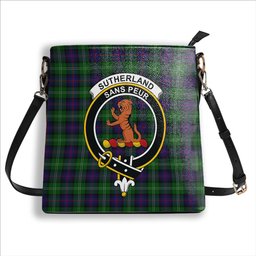 ScotsTee Shop Scottish Sutherland Crest Tartan Bucket Bag Ladies Shoulder Bag Midi
