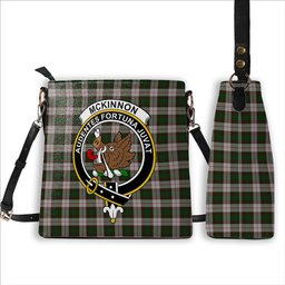 ScotsTee Shop Scottish McKinnon Dress Crest Tartan Bucket Bag Ladies Shoulder Bag Midi