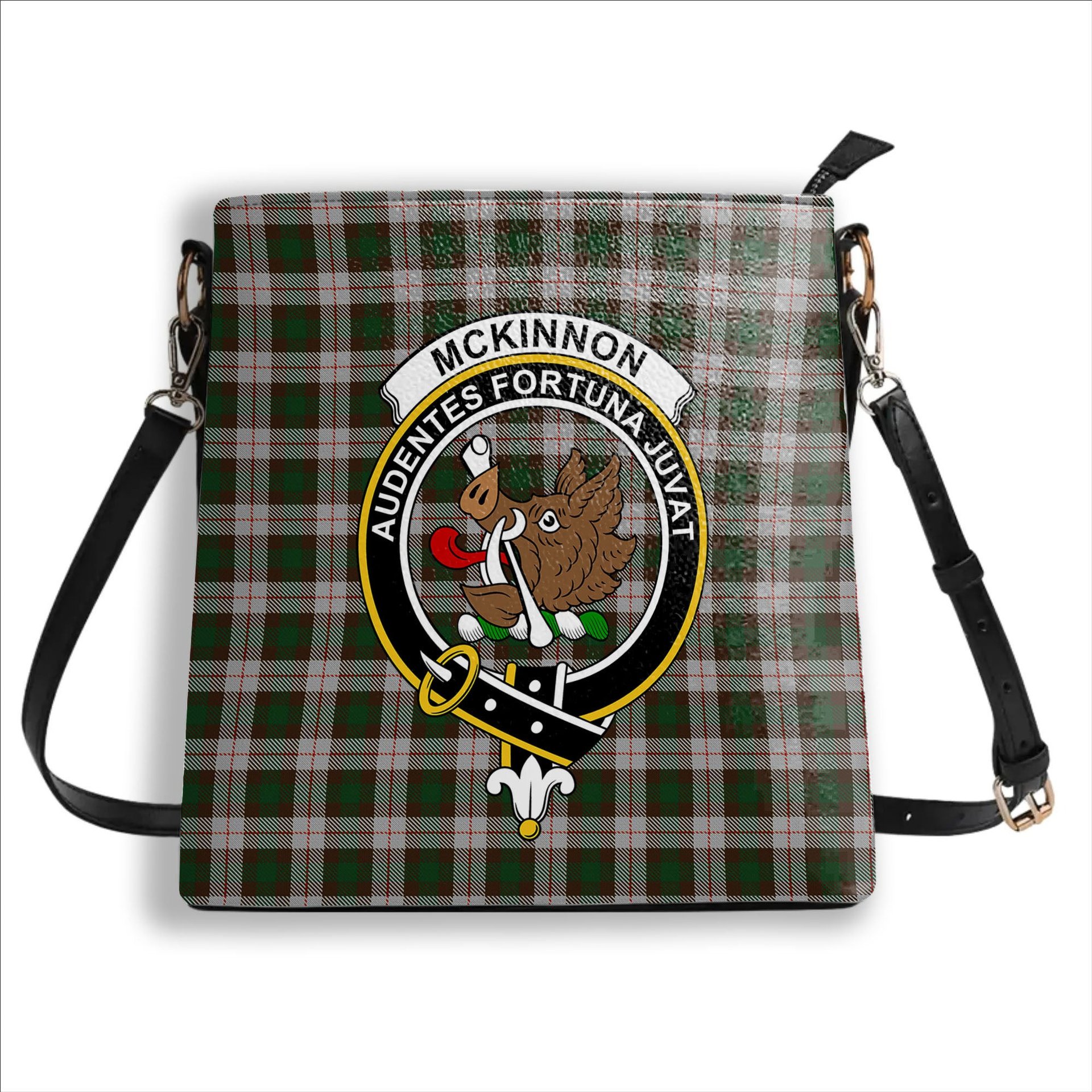 ScotsTee Shop Scottish McKinnon Dress Crest Tartan Bucket Bag Ladies Shoulder Bag Midi