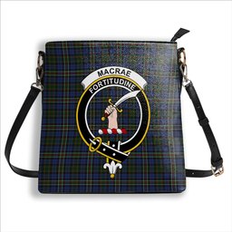 ScotsTee Shop Scottish MacRae Hunting 4 Crest Tartan Bucket Bag Ladies Shoulder Bag Midi