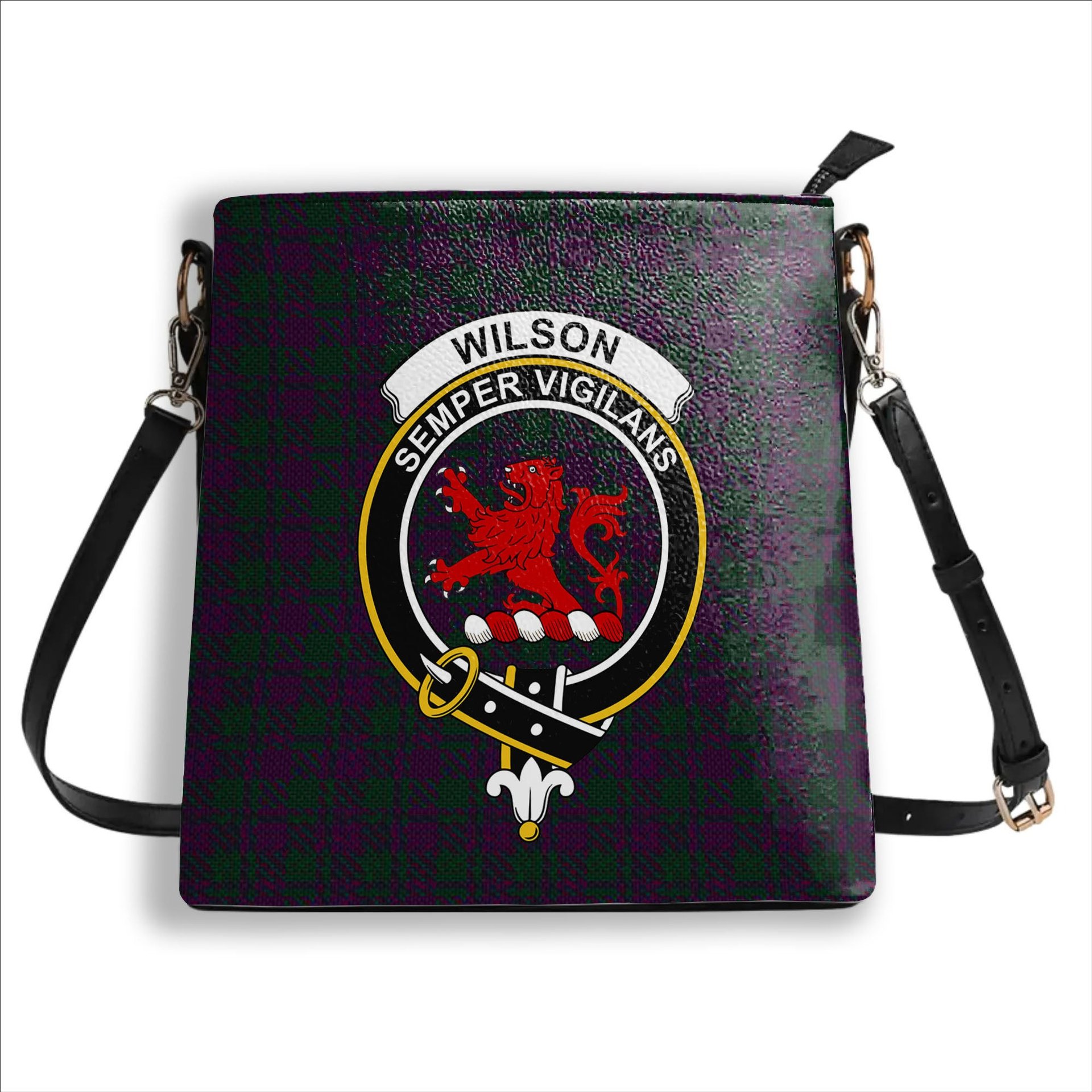 ScotsTee Shop Scottish Wilsons 211 Crest Tartan Bucket Bag Ladies Shoulder Bag Midi