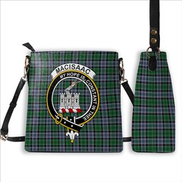 ScotsTee Shop Scottish MacIsaac Ancient Crest Tartan Bucket Bag Ladies Shoulder Bag Midi