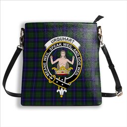 ScotsTee Shop Scottish Urquhart White Line Crest Tartan Bucket Bag Ladies Shoulder Bag Midi