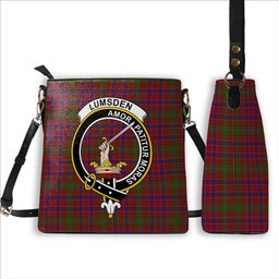 ScotsTee Shop Scottish Lumsden Short Crest Tartan Bucket Bag Ladies Shoulder Bag Midi