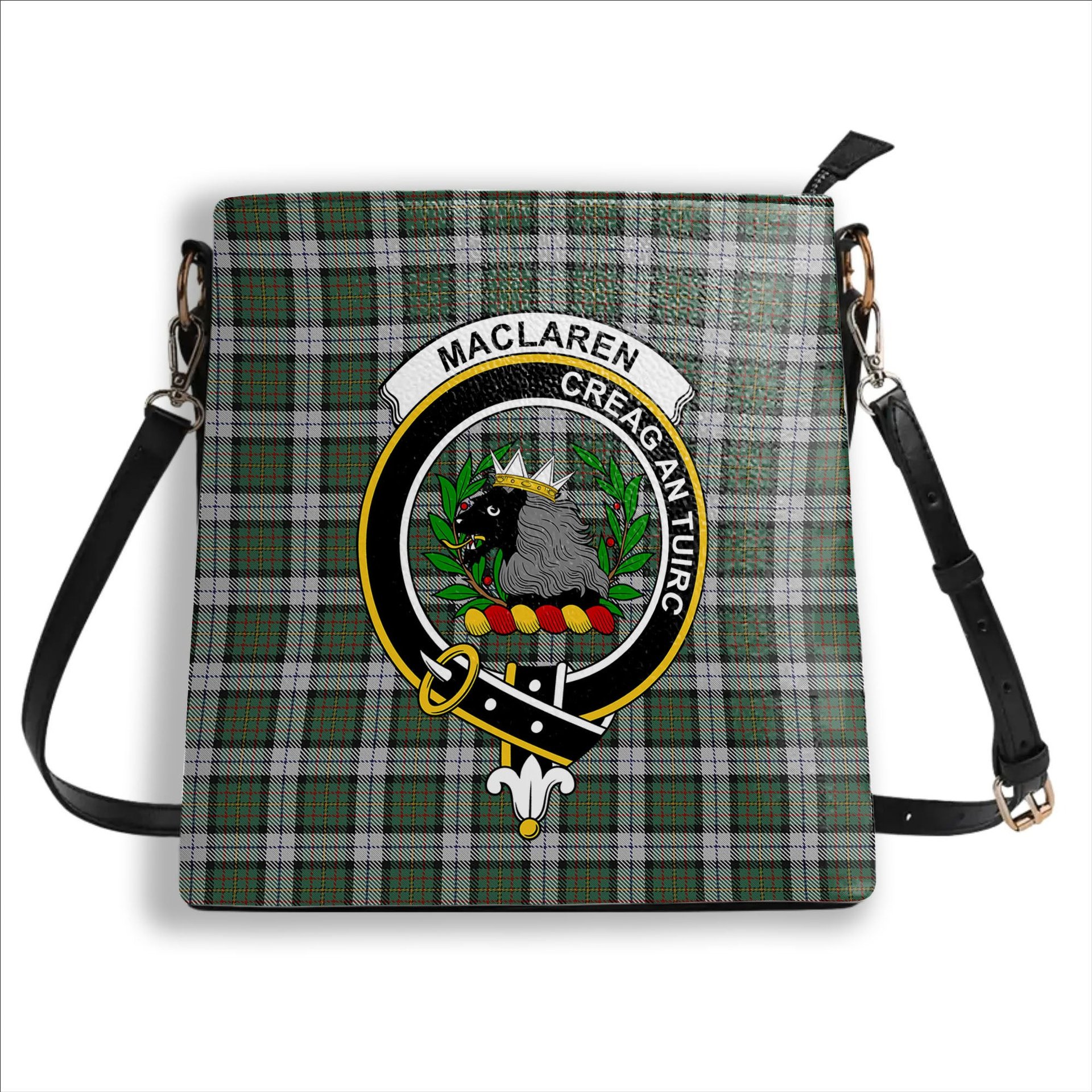 ScotsTee Shop Scottish MacLaren Dress Crest Tartan Bucket Bag Ladies Shoulder Bag Midi