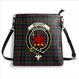 ScotsTee Shop Scottish McDuff Hunting Modern Crest Tartan Bucket Bag Ladies Shoulder Bag Midi