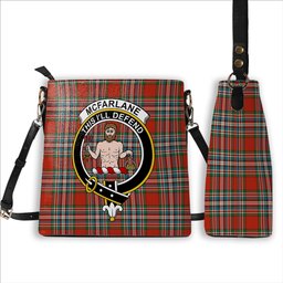 ScotsTee Shop Scottish McFarlane Red Ancient Crest Tartan Bucket Bag Ladies Shoulder Bag Midi