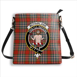ScotsTee Shop Scottish McFarlane Red Ancient Crest Tartan Bucket Bag Ladies Shoulder Bag Midi
