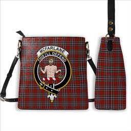 ScotsTee Shop Scottish McFarlane Red Crest Tartan Bucket Bag Ladies Shoulder Bag Midi