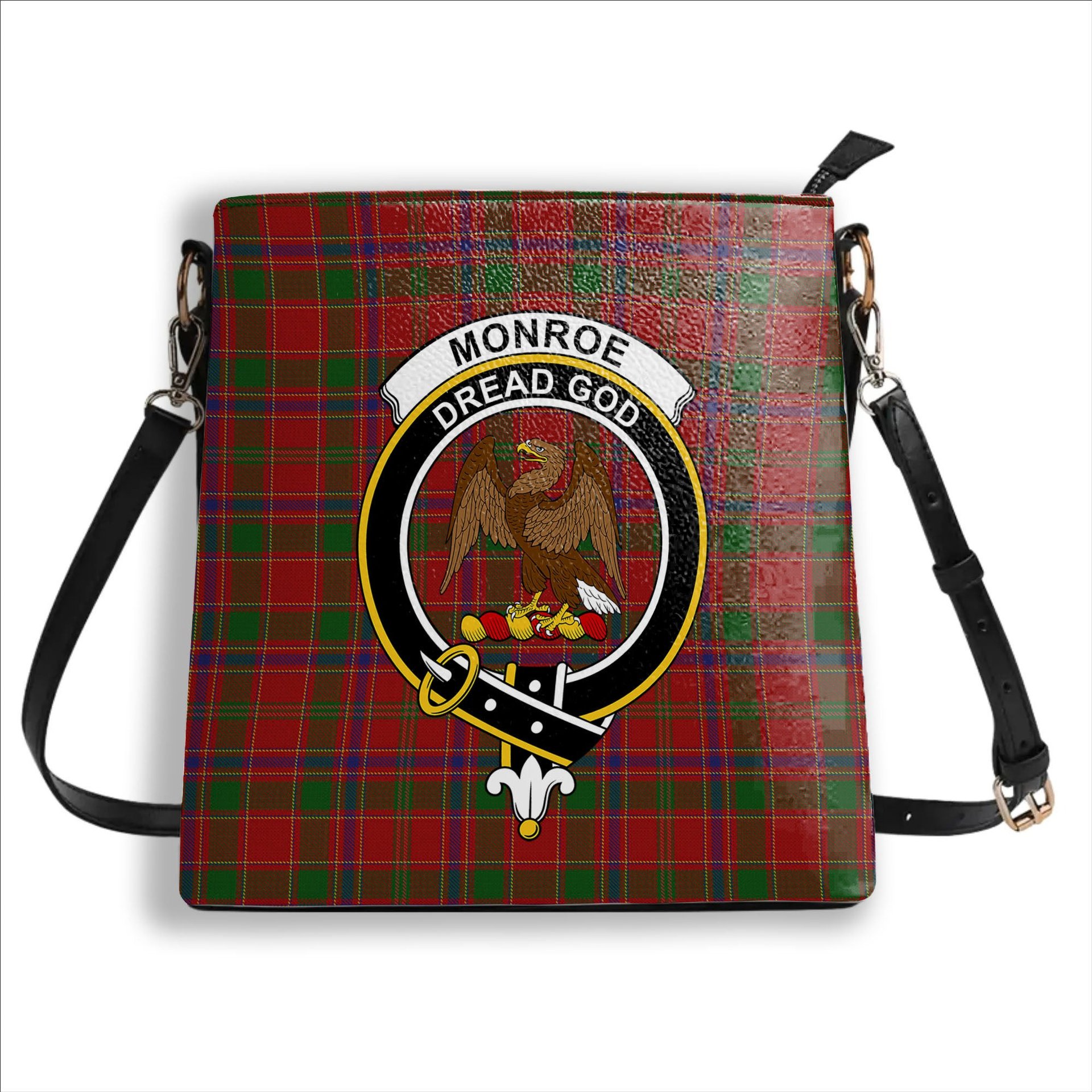 ScotsTee Shop Scottish Monroe Crest Tartan Bucket Bag Ladies Shoulder Bag Midi
