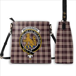 ScotsTee Shop Scottish MacPherson Hunting Ancient Crest Tartan Bucket Bag Ladies Shoulder Bag Midi