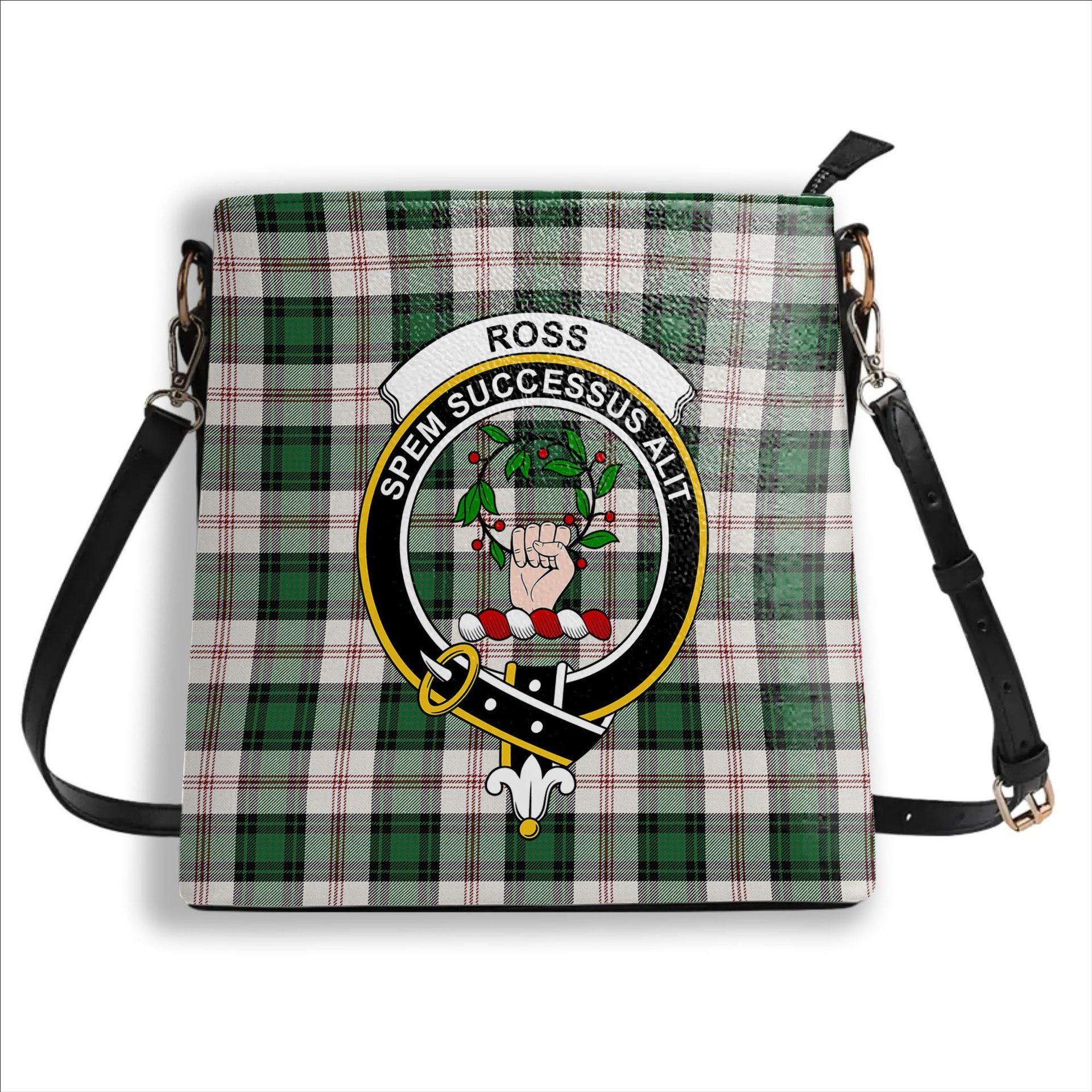 ScotsTee Shop Scottish Ross Arisaid Ancient Crest Tartan Bucket Bag Ladies Shoulder Bag Midi