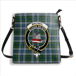 ScotsTee Shop Scottish MacNeil Dress Crest Tartan Bucket Bag Ladies Shoulder Bag Midi