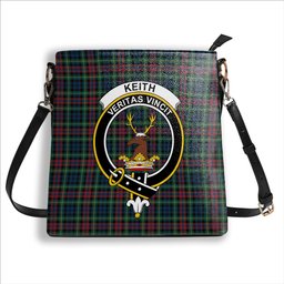 ScotsTee Shop Scottish Keith District Modern Crest Tartan Bucket Bag Ladies Shoulder Bag Midi