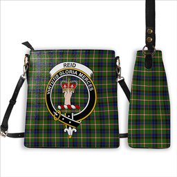 ScotsTee Shop Scottish Reid Green SC Crest Tartan Bucket Bag Ladies Shoulder Bag Midi