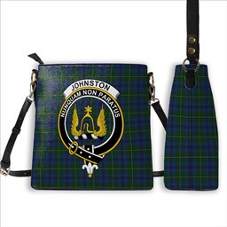 ScotsTee Shop Scottish Johnstone 1 Crest Tartan Bucket Bag Ladies Shoulder Bag Midi