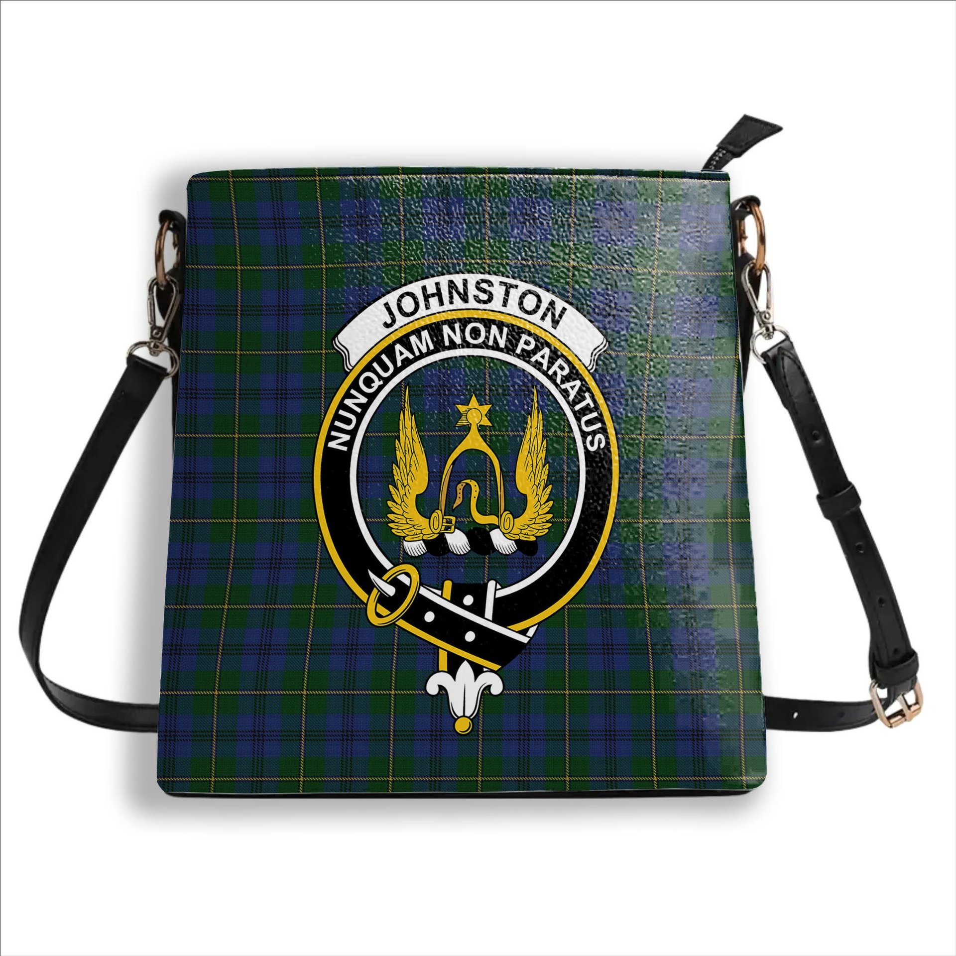 ScotsTee Shop Scottish Johnstone 1 Crest Tartan Bucket Bag Ladies Shoulder Bag Midi
