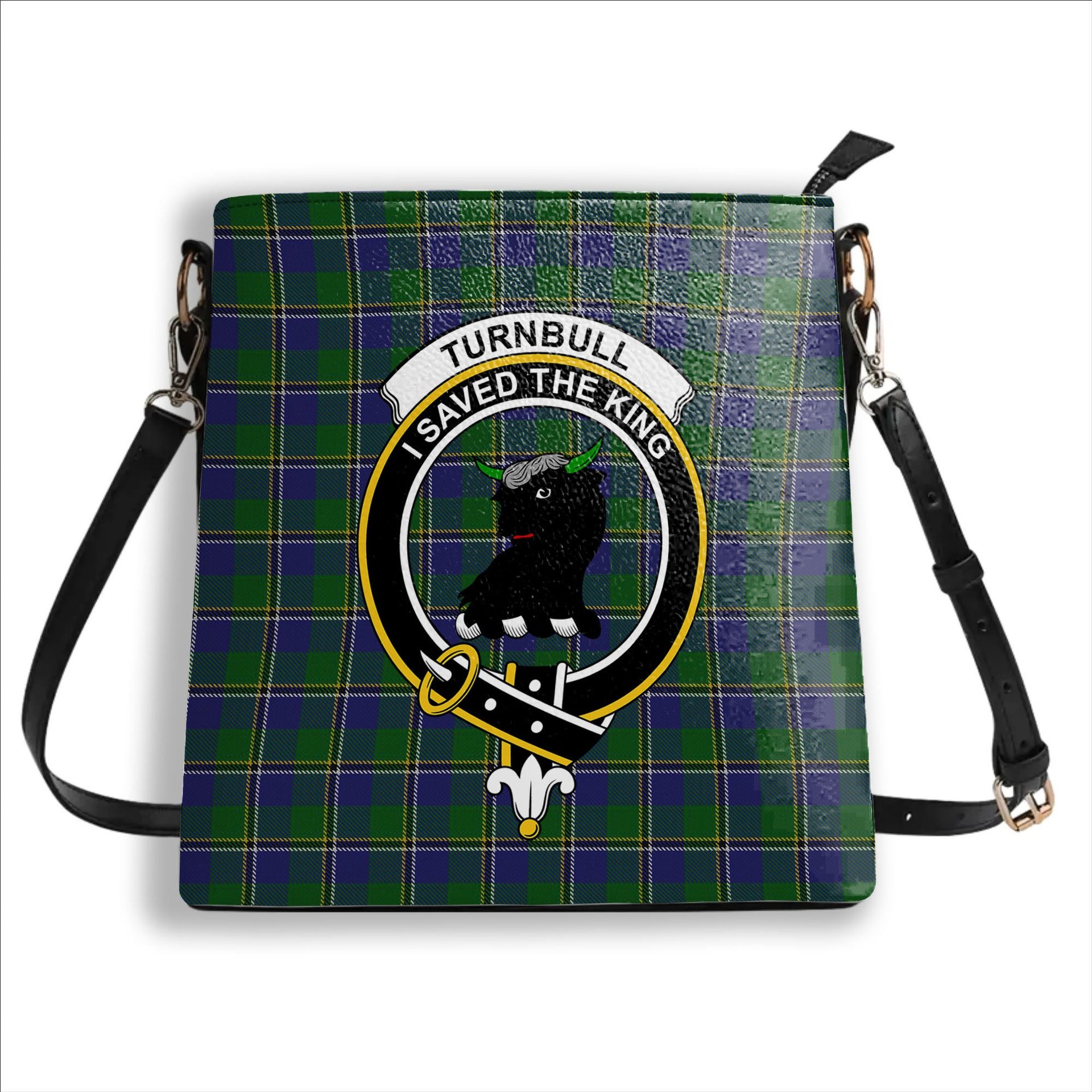 ScotsTee Shop Scottish Turnbull Hunting 1983 2 Crest Tartan Bucket Bag Ladies Shoulder Bag Midi