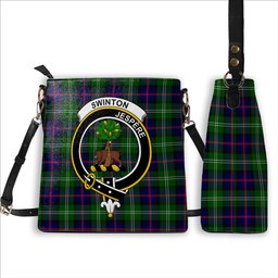 ScotsTee Shop Scottish Swinton SC Crest Tartan Bucket Bag Ladies Shoulder Bag Midi