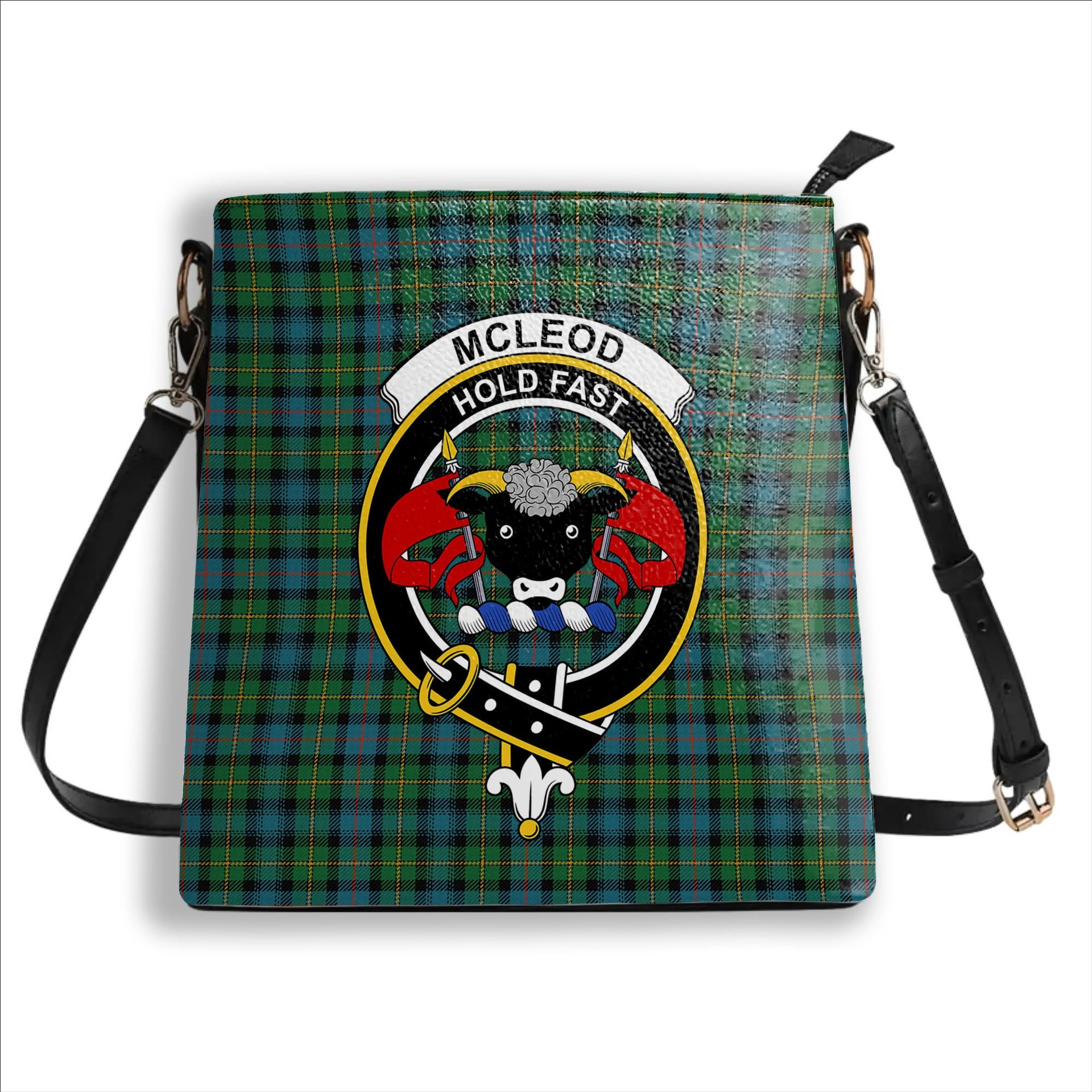 ScotsTee Shop Scottish McLeod of Skye Ancient Crest Tartan Bucket Bag Ladies Shoulder Bag Midi