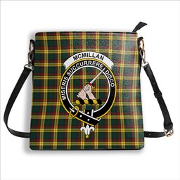 ScotsTee Shop Scottish McMillan Old Modern Crest Tartan Bucket Bag Ladies Shoulder Bag Midi