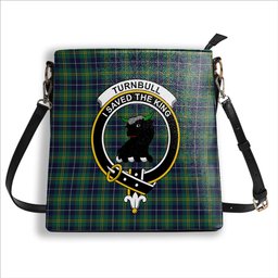 ScotsTee Shop Scottish Turnbull Hunting Modern Clan Crest Tartan Bucket Bag Ladies Shoulder Bag Midi