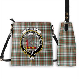 ScotsTee Shop Scottish MacBain Dress Ancient Crest Tartan Bucket Bag Ladies Shoulder Bag Midi