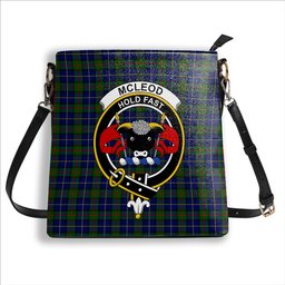 ScotsTee Shop Scottish McLeod of Harris Modern Crest Tartan Bucket Bag Ladies Shoulder Bag Midi