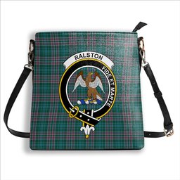 ScotsTee Shop Scottish Ralston USA Modern Crest Tartan Bucket Bag Ladies Shoulder Bag Midi
